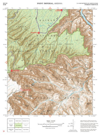 Kaibab National Forest Quadrangle Map Atlas: pg 31 Point Imperial Preview 1