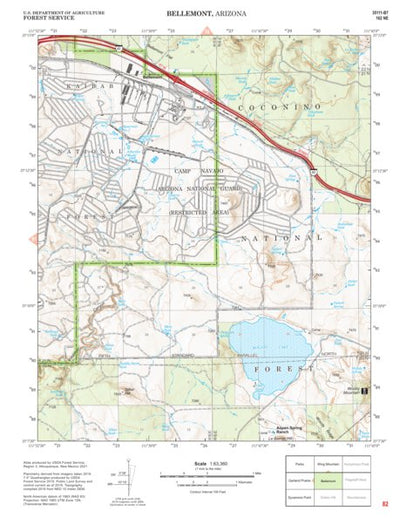 Kaibab National Forest Quadrangle Map Atlas: pg 82 Bellmont Preview 1