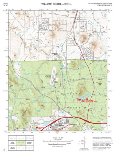 Kaibab National Forest Quadrangle Map Atlas: pg 73 Williams North Preview 1