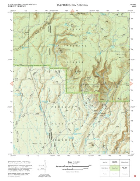 Kaibab National Forest Quadrangle Map Atlas: pg 84 Matterhorn Preview 1