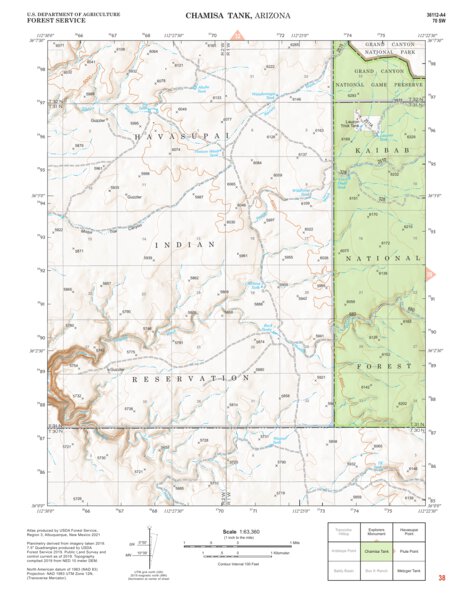 Kaibab National Forest Quadrangle Map Atlas: pg 38 Chamisa Tank Preview 1