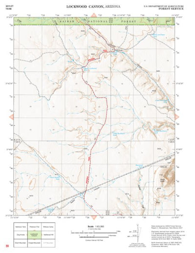 Kaibab National Forest Quadrangle Map Atlas: pg 59 Lockwood Canyon Preview 1