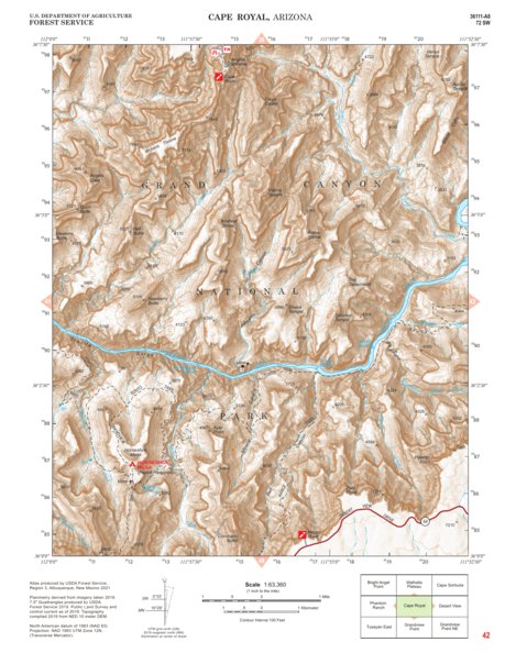 Kaibab National Forest Quadrangle Map Atlas: pg 42 Cape Royal Preview 1
