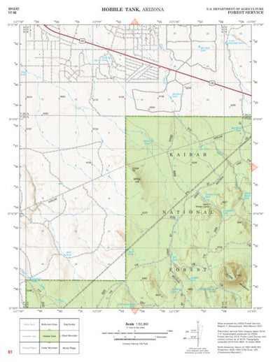 Kaibab National Forest Quadrangle Map Atlas: pg 61 Hobble Tank Preview 1