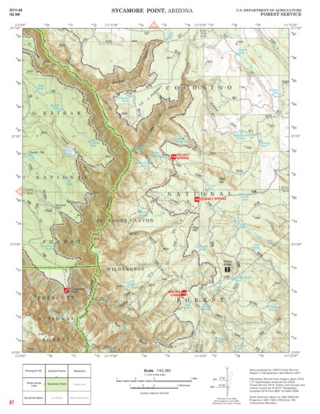 Kaibab National Forest Quadrangle Map Atlas: pg 87 Sycamore Point Preview 1