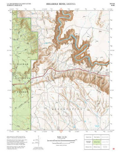 Kaibab National Forest Quadrangle Map Atlas: pg 50 Hellhole Bend Preview 1