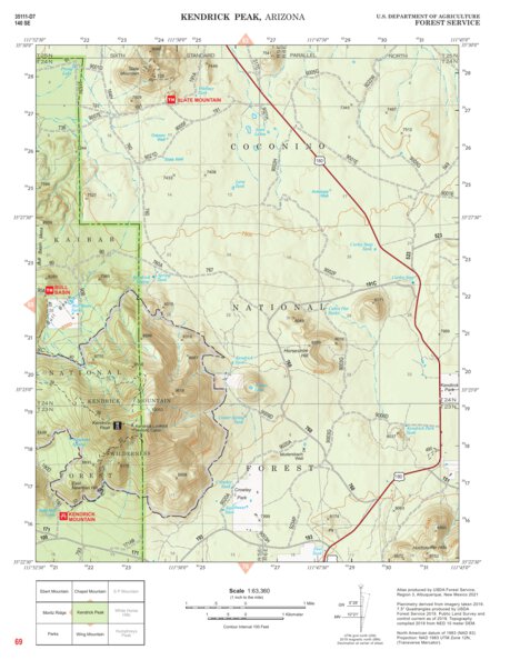 Kaibab National Forest Quadrangle Map Atlas: pg 69 Kendrick Peak Preview 1