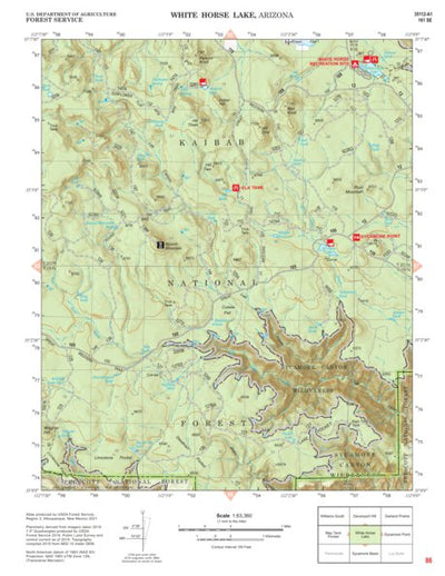 Kaibab National Forest Quadrangle Map Atlas: pg 86 White Horse Lake Preview 1