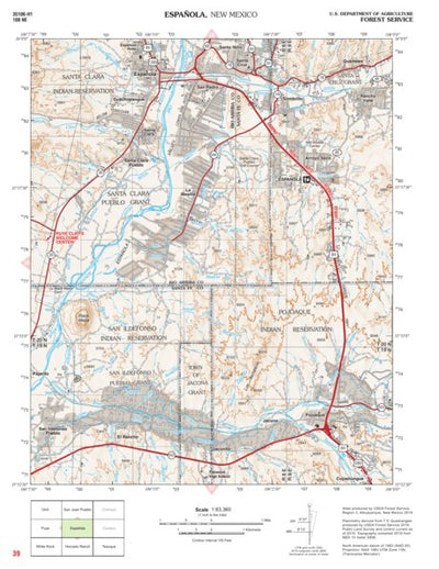 Santa Fe National Forest Quadrangle Map: pg 39 Española Preview 1