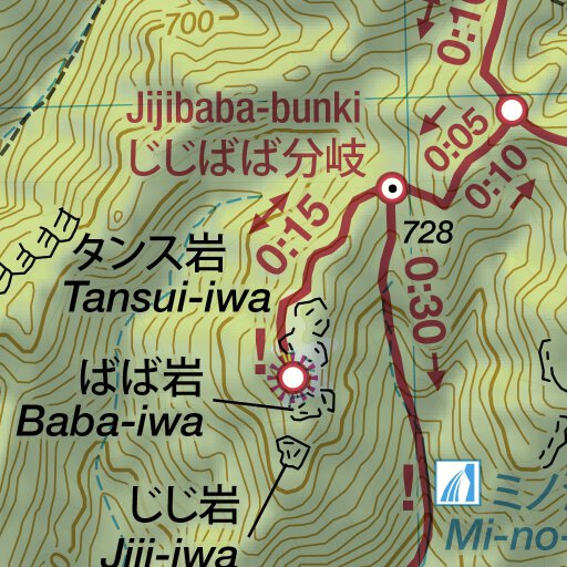 Mido-yama 御堂山 Hiking Map (Kanto, Japan) 1:15,000 by Japanwilds
