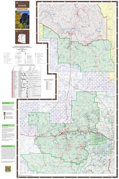 Kaibab National Forest Visitor Map, Tusayan and Williams Ranger Districts Preview 1