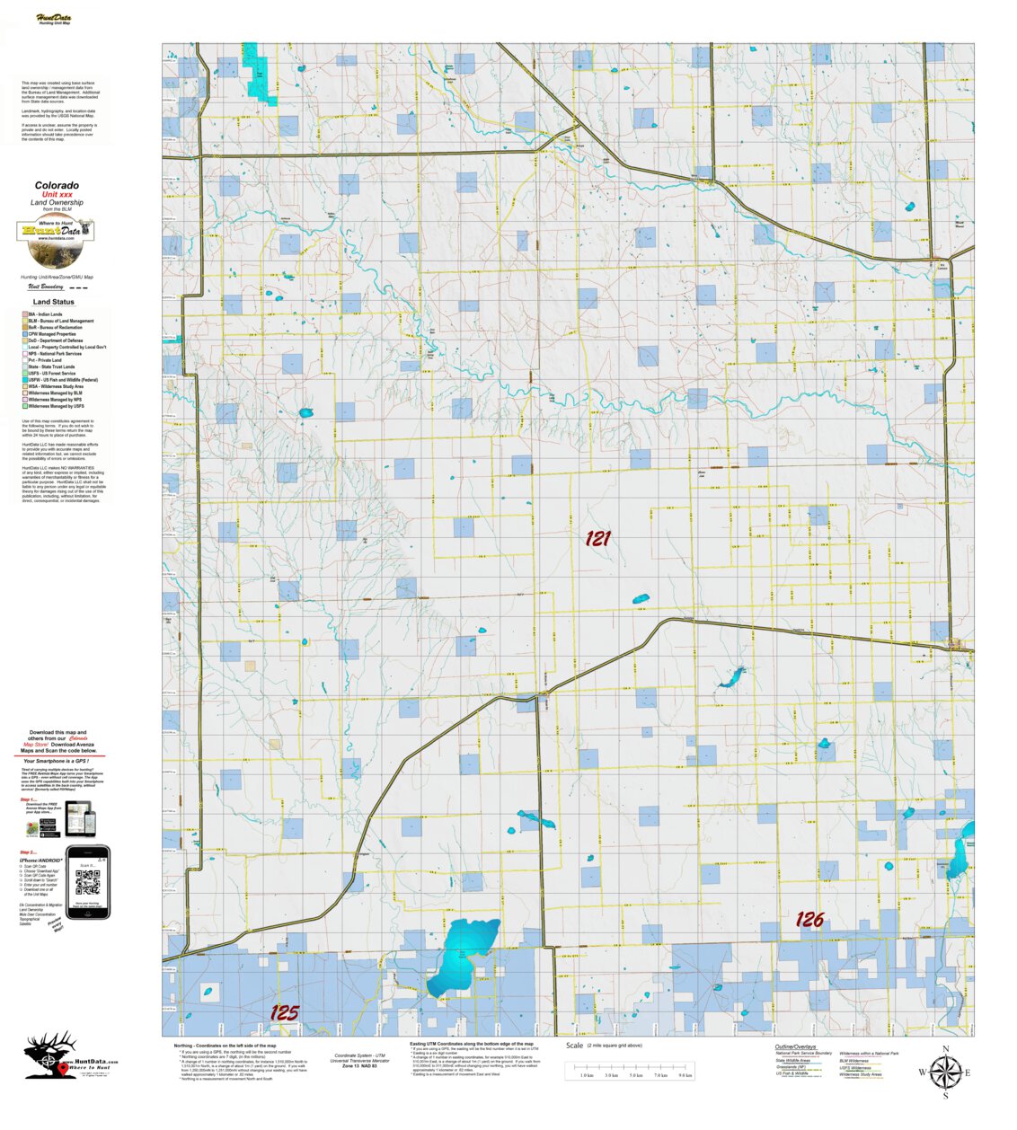Co Unit 121 Land Ownership Map by HuntData LLC | Avenza Maps