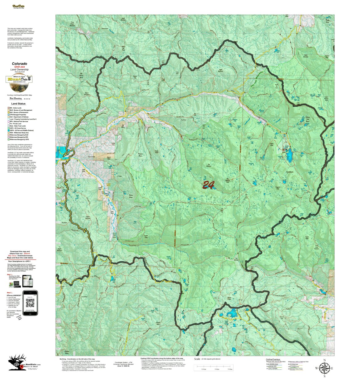 Co Unit 24 Land Ownership Map by HuntData LLC | Avenza Maps