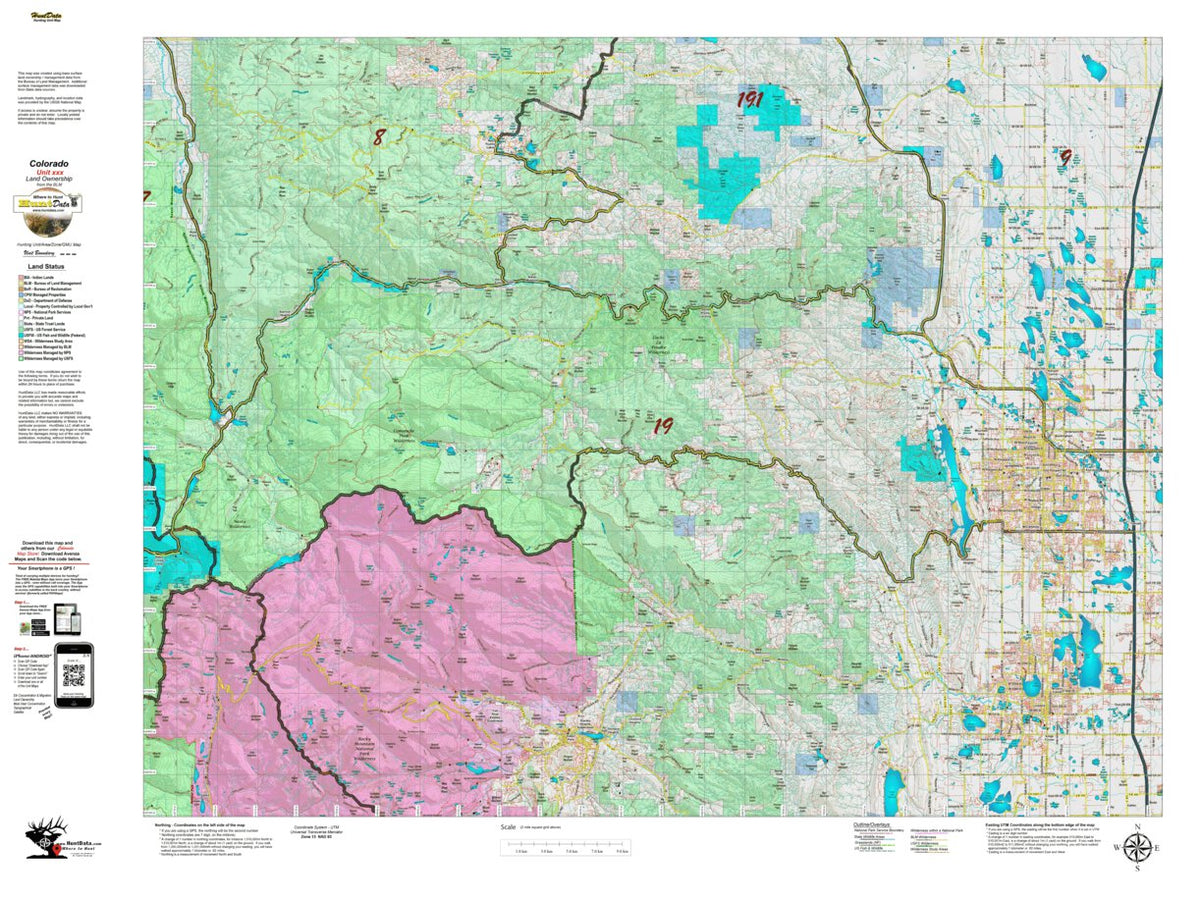 Co Unit 19 Land Ownership Map by Colorado HuntData LLC | Avenza Maps