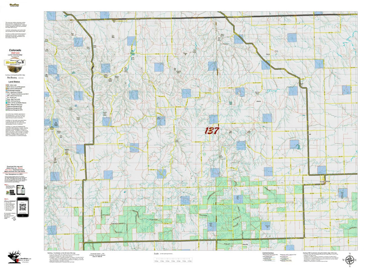 Co Unit 137 Land Ownership Map by Colorado HuntData LLC | Avenza Maps