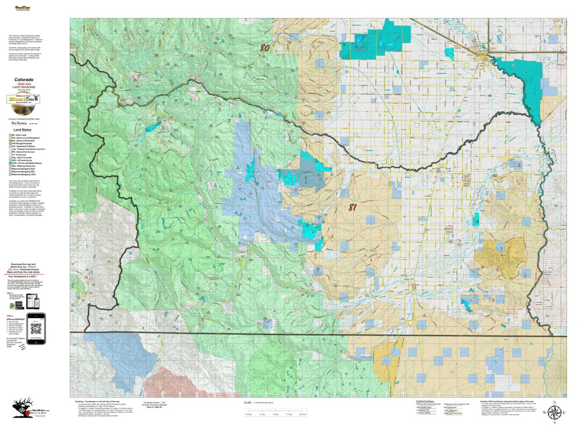 Co Unit 81 Land Ownership Map by Colorado HuntData LLC | Avenza Maps