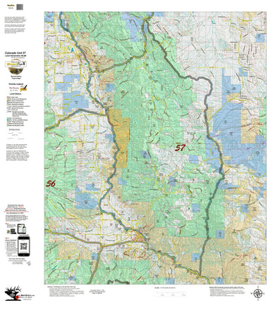 Colorado Unit 57 Land Ownerhship with Elk Concentrations, the Hybrid Preview 1