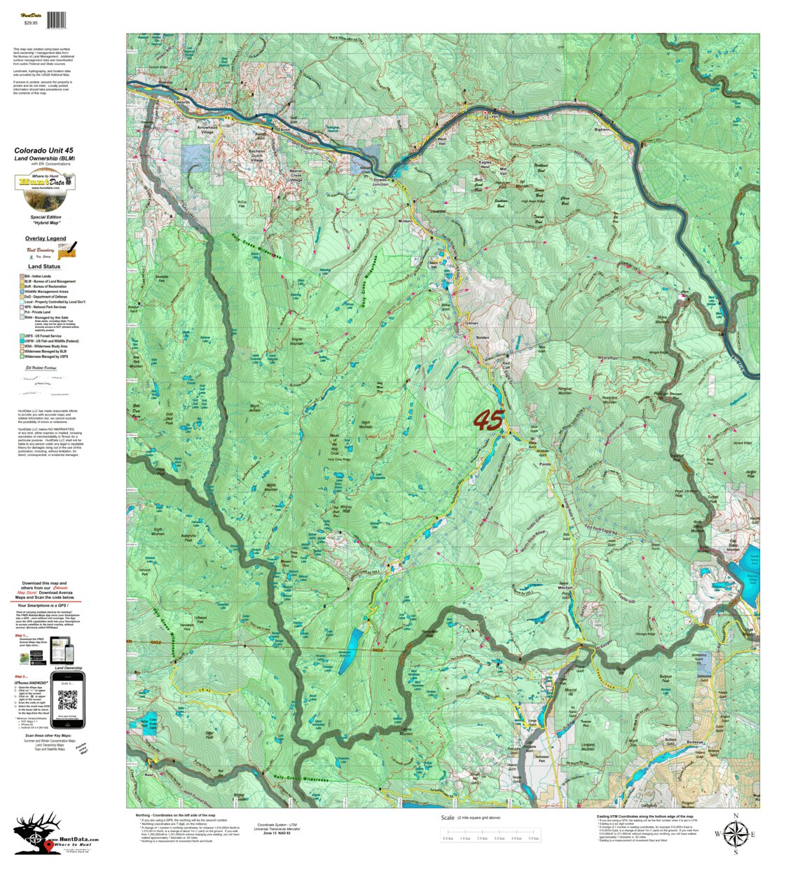 Colorado Unit 45 Land Ownerhship with Elk Concentrations, the Hybrid ...