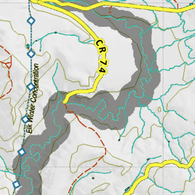 Colorado Unit 441 Land Ownerhship with Elk Concentrations, the Hybrid Preview 2