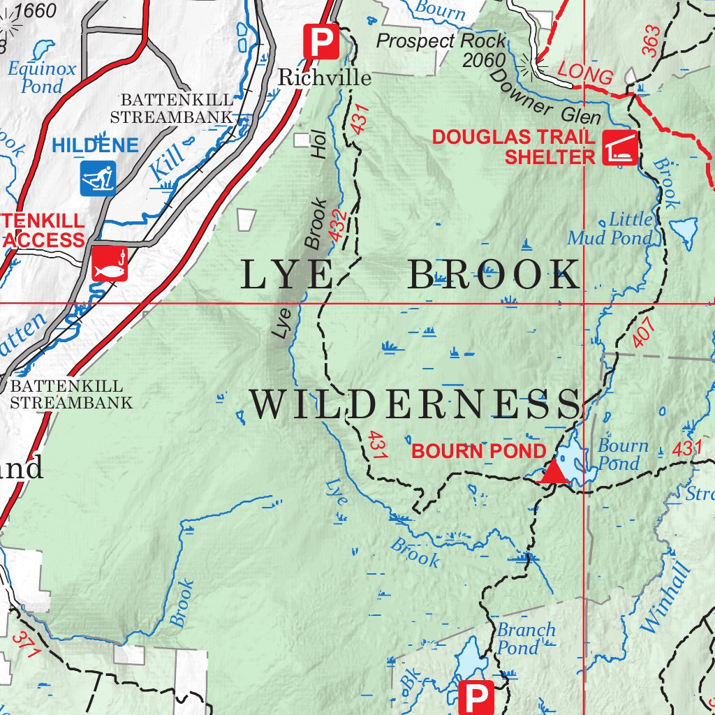Green Mountain Finger Lakes NF Forest Visitor Map - Green Mtn