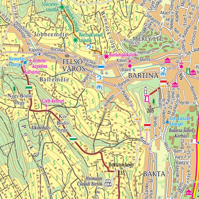 Szekszárdi-dombság, Geresdi-dombság turista, biciklis térkép, Tourist & Biking Map; Preview 3