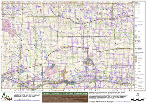 Lamar, CO Topographic Map for Navigation and Recreation Preview 1