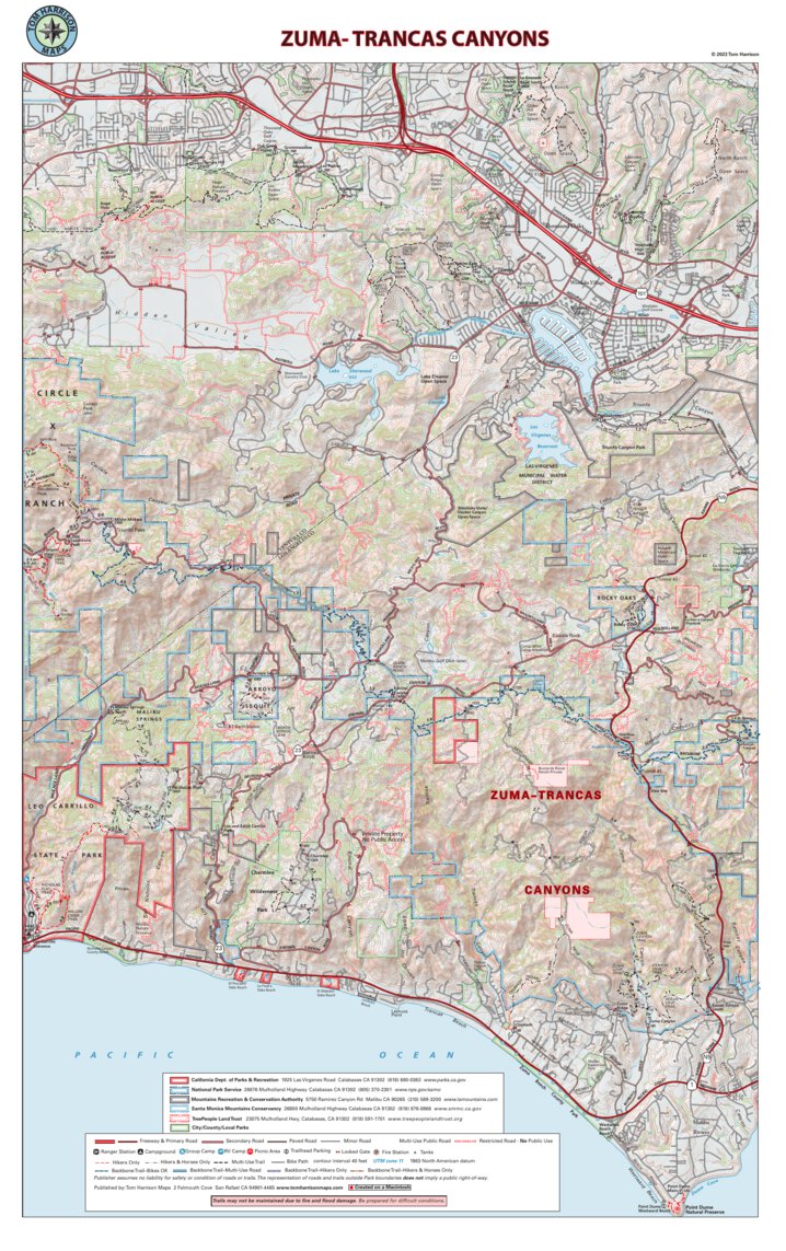Zuma-Trancas Canyons Map by Tom Harrison Maps | Avenza Maps