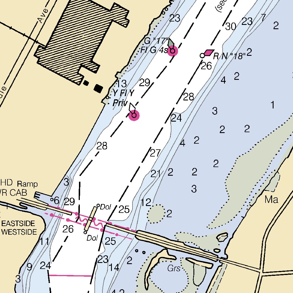 Detroit River Trenton Channel And River Rouge Map by National ...