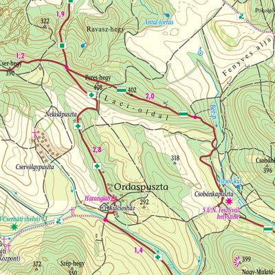 Cserhát turista-, biciklis térkép tourist, biking map Preview 2