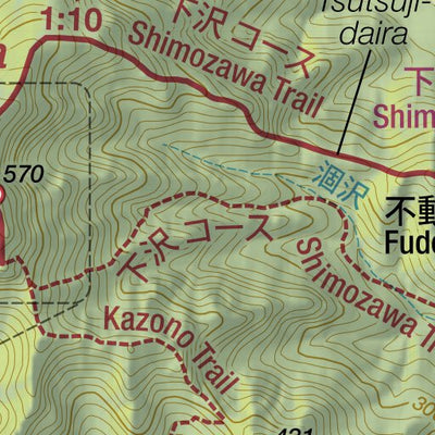 Futamata-yama 二股山 Hiking Map (Kanto, Japan) 1:20,000 Preview 2