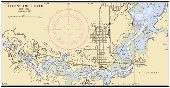Upper St Louis River Map by National Oceanographic & Atmospheric ...