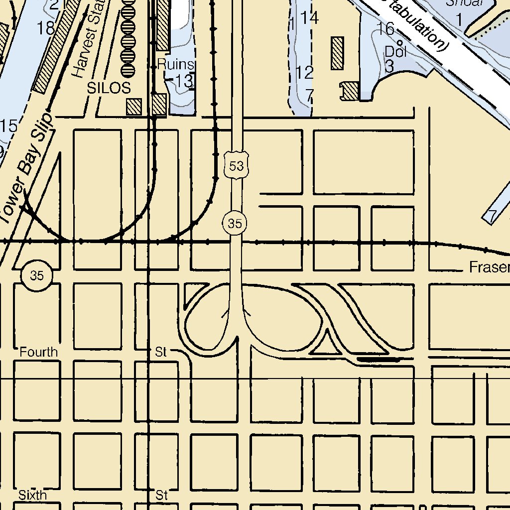 Duluth-Superior Harbor Map by National Oceanographic & Atmospheric ...