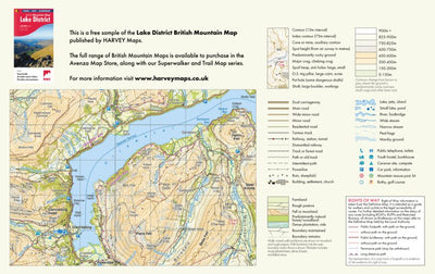 FREE SAMPLE British Mountain Map Preview 1