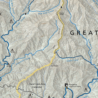 Great Smoky Mountains National Park Fishing Map Preview 3