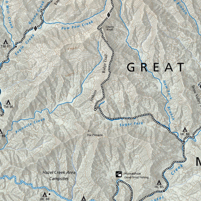 Great Smoky Mountains National Park Hiking Trails Map Preview 3