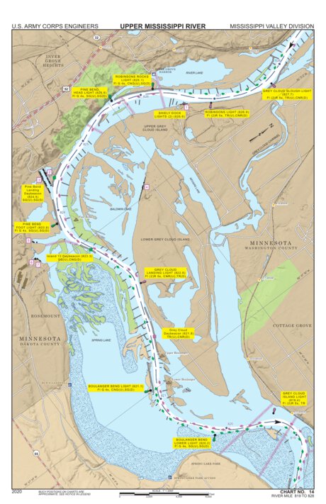 Chart 14 - Upper Mississippi River Miles 828-819 Preview 1