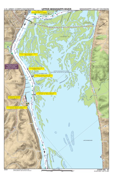 Chart 43 - Upper Mississippi River Miles 664-658 Preview 1