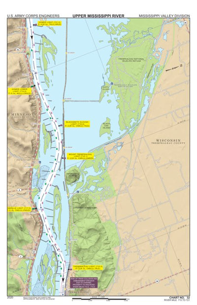 Chart 32 - Upper Mississippi River Miles 721-715 Preview 1