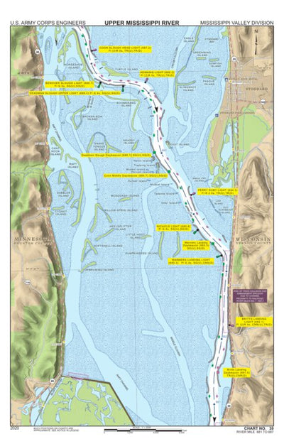 Chart 39 - Upper Mississippi River Miles 687-681 Preview 1