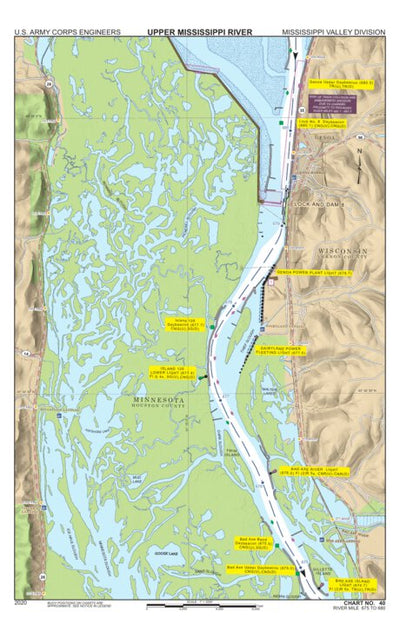 Chart 40 - Upper Mississippi River Miles 680-675 Preview 1