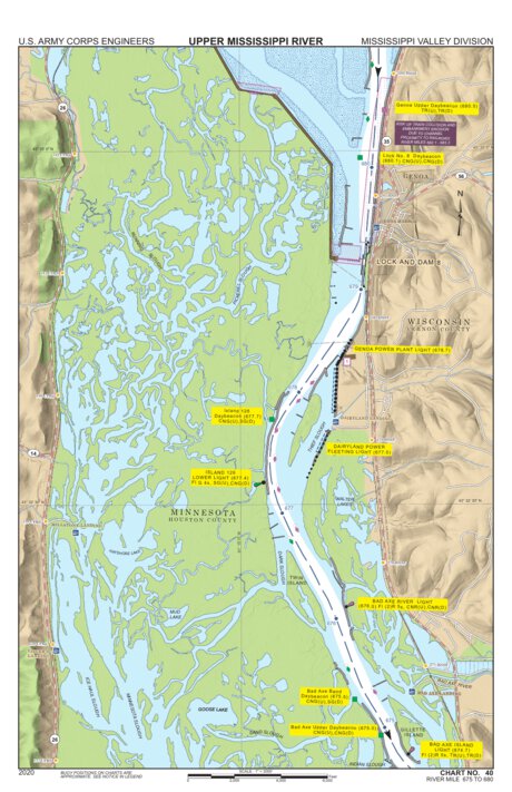 Chart 40 - Upper Mississippi River Miles 680-675 Preview 1