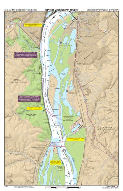 Chart 58 - Upper Mississippi River Miles 579-573 Preview 1