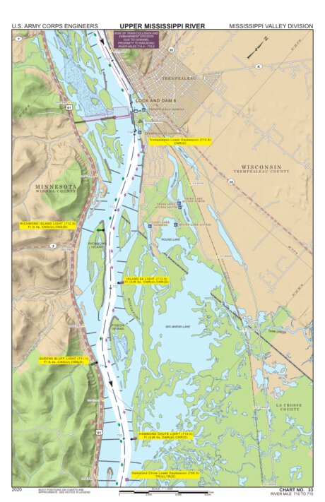 Chart 33 - Upper Mississippi River Miles 715-710 Preview 1