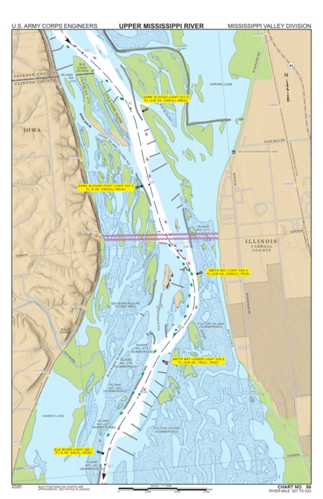 Chart 66 - Upper Mississippi River Miles 533-527 Preview 1