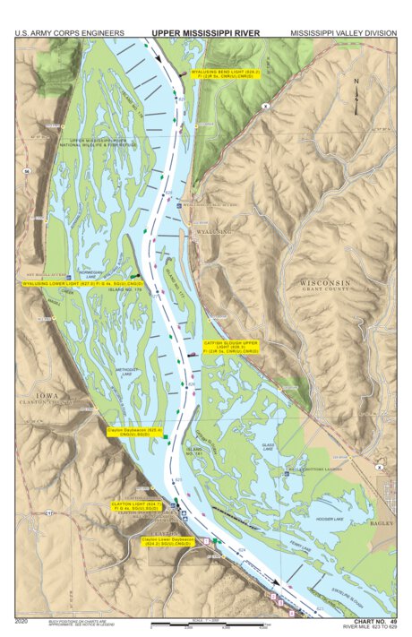 Chart 49 - Upper Mississippi River Miles 629-623 Preview 1