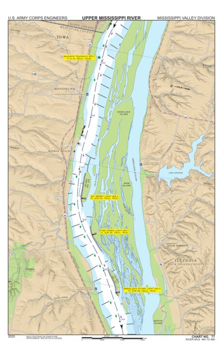 Chart 77 - Upper Mississippi River Miles 469-464 Preview 1
