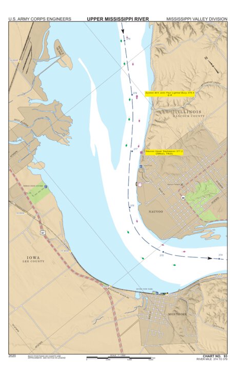 Chart 93 - Upper Mississippi River Miles 379-374 Preview 1