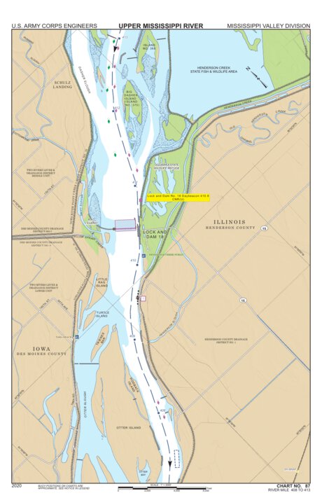 Chart 87 - Upper Mississippi River Miles 413-408 Preview 1