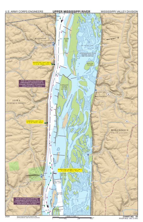 Chart 54 - Upper Mississippi River Miles 600-595 Preview 1