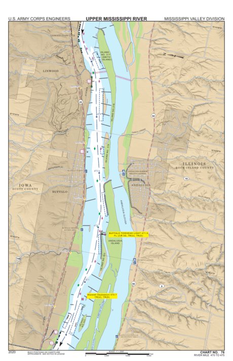 Chart 76 - Upper Mississippi River Miles 475-470 Preview 1